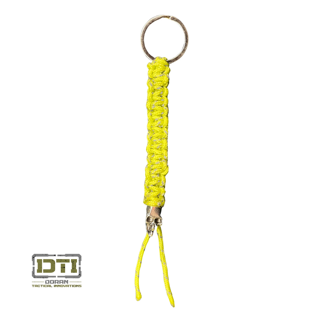 Reflective Paracord Keychain – Tactical EDC with Skull Bead