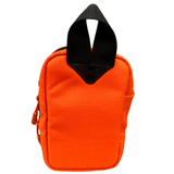 Bright orange Small Drugs Pouch featuring an easy-grip handle, perfect for organizing medical supplies on the go.