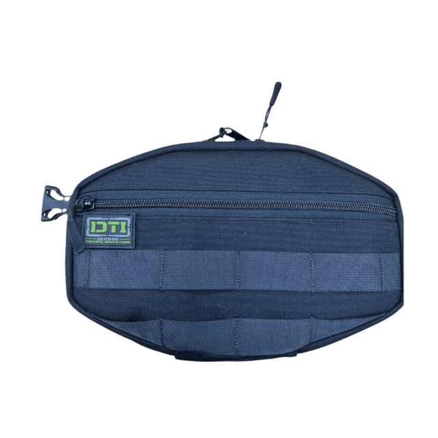 Compact tactical accessory pouch with zippered compartment and MOLLE webbing, ideal for EDC and outdoor gear storage.